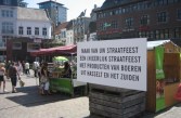 10 mei 2008: proefstanden met fairtradeproducten van de Wereldwinkel en Hasseltse boerenproducten op de Grote Markt van Hasselt